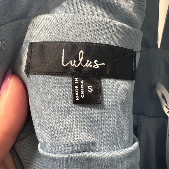 Lulus Heavenly Hues NWT size Small Light Blue Maxi Dress Chiffon Gown | Flawed - Picture 7 of 14